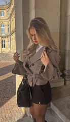 Verona Checkered Wrap Blazer
