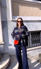 Navy Luxe Stripe Coord Set