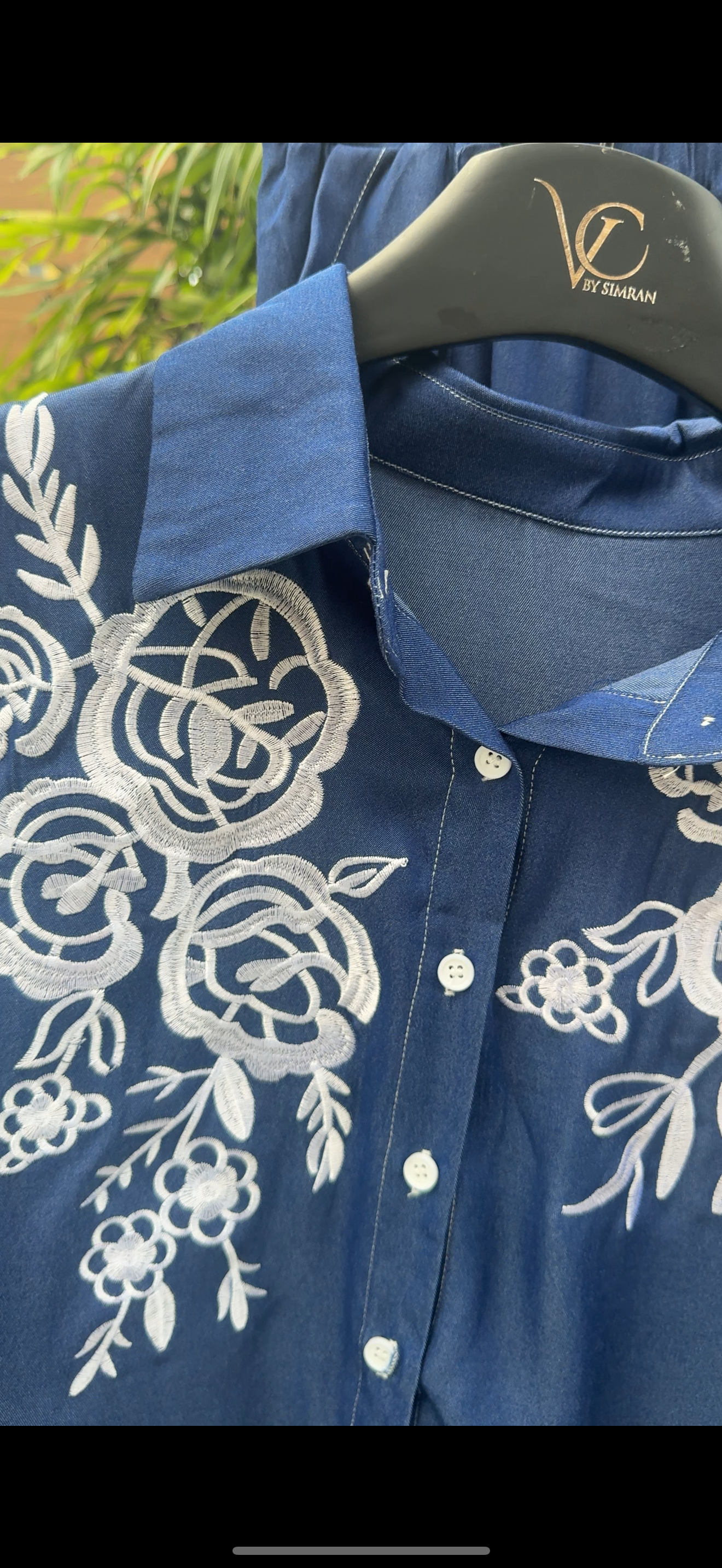 Ratya Denim Embriodered Coord Set