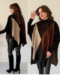 Bordeaux Harmony Knit Poncho