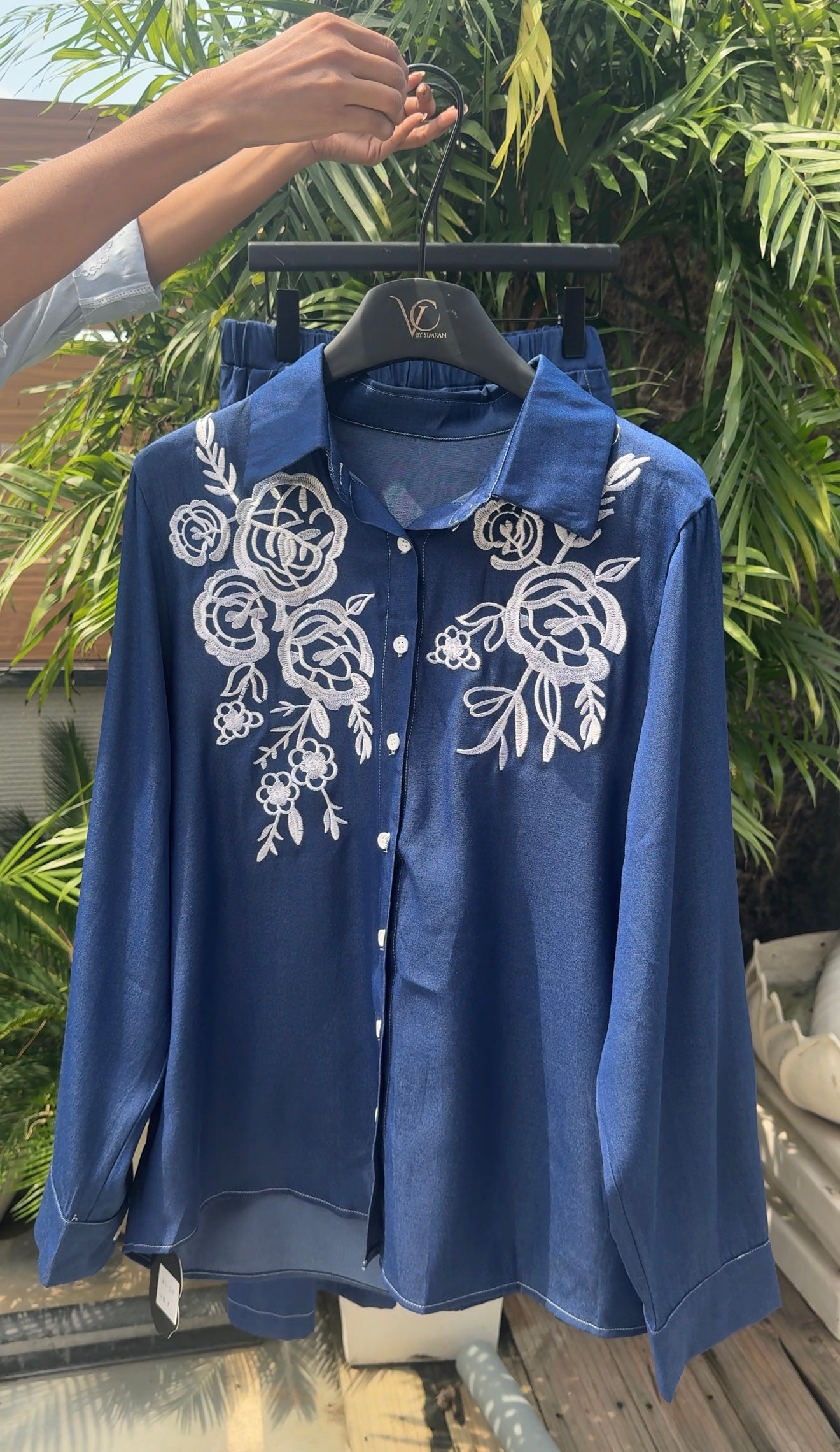 Ratya Denim Embriodered Coord Set