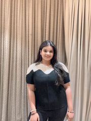 Yuri Pleated Top ( Black )