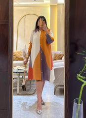 Grace Pleated Dress ( Yellow Tone)