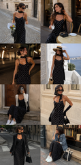 Polka Dot Dress With Scarf