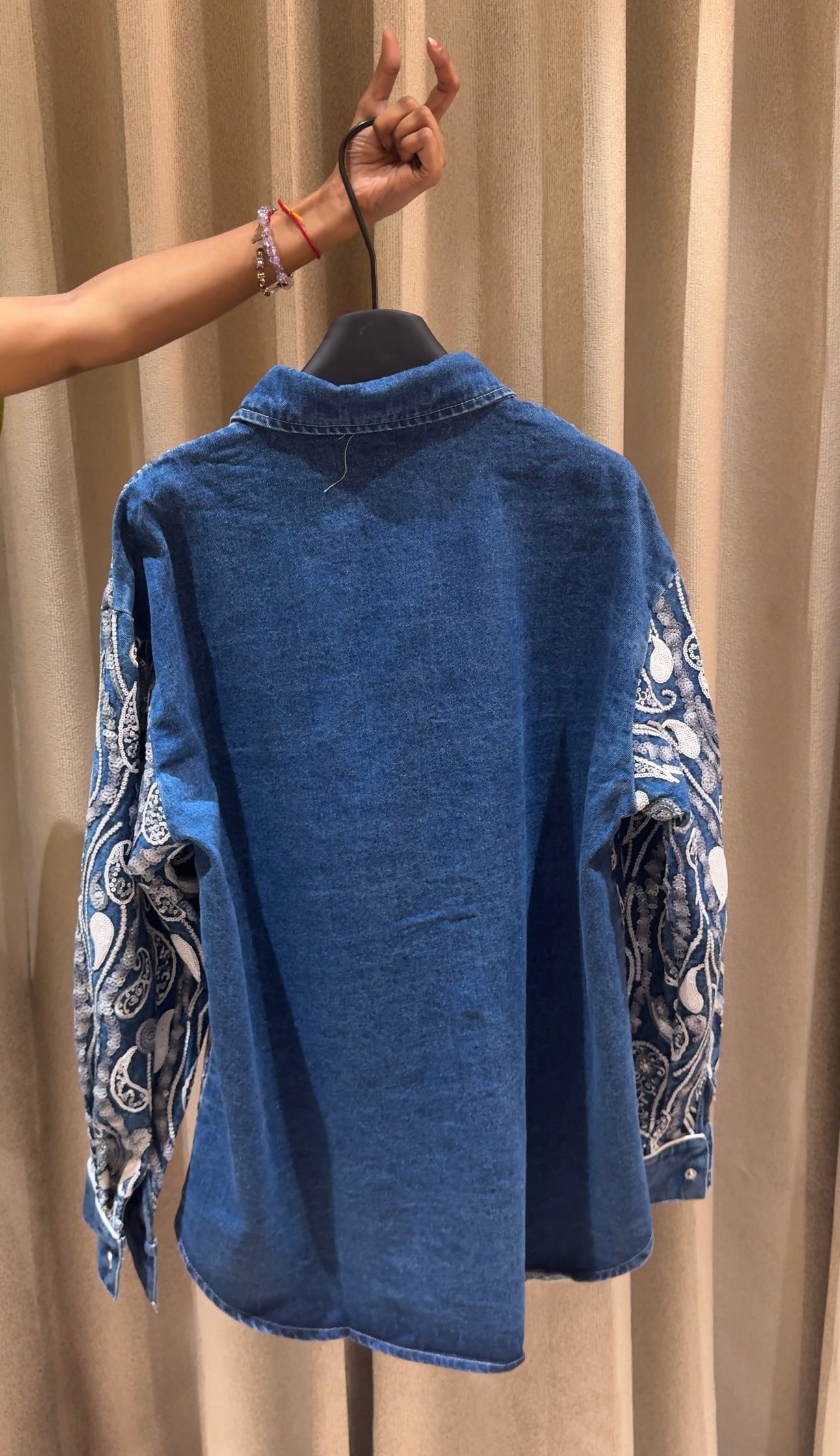 Natara Embellish Denim Shirt