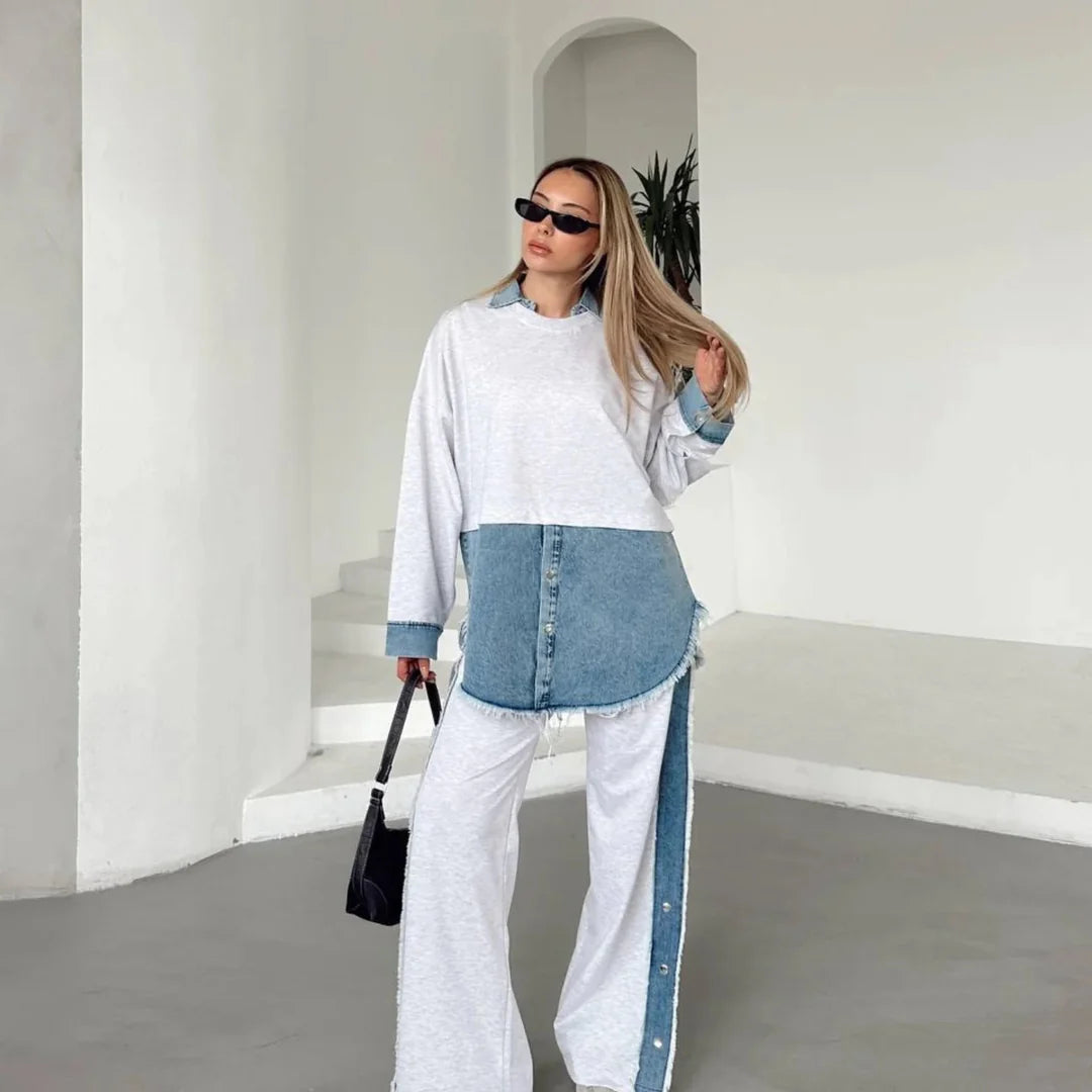 Urban Egde Denim Contrast Coord Set