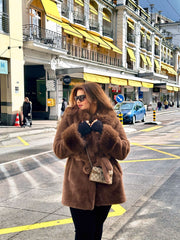 Mocha Snowy Fur Coat