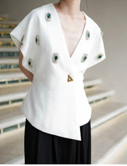 Embellish Wrap Blouse