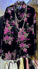 Velvet Printed Blouse