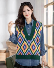 Mariya Sweater And Denim Shirt
