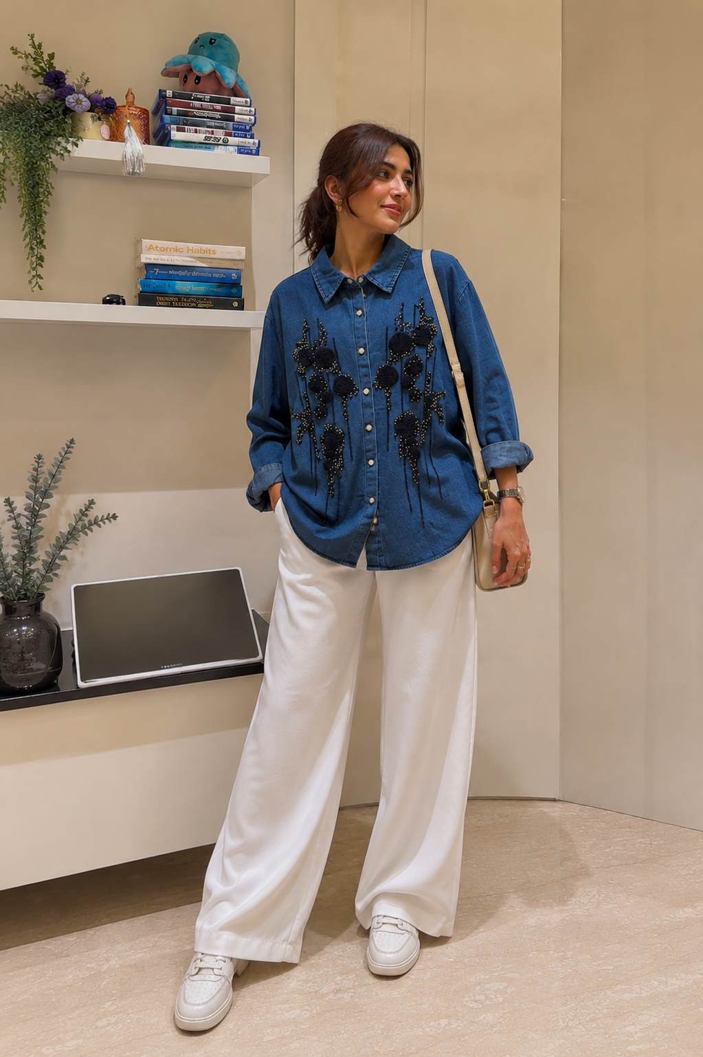 Chela Denim Embellish Shirt