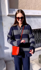 Navy Luxe Stripe Coord Set