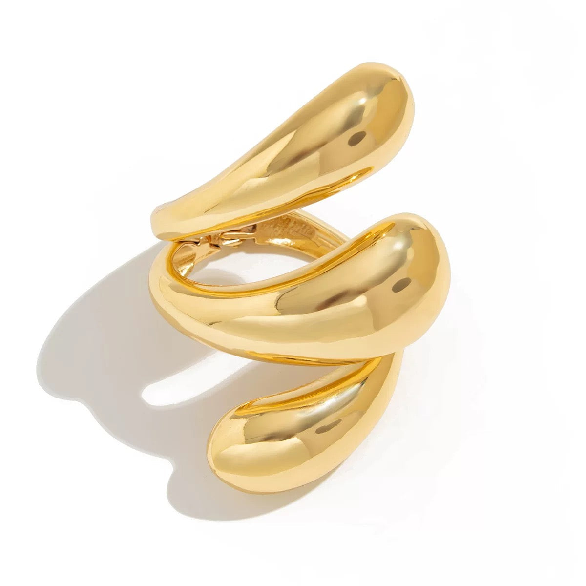 Golden Flow Statement Ring