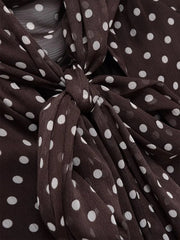 Brown Polka Knot Top