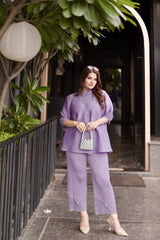 Lavender Veloure Coord Set