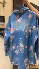 Floral and Bird Embellish Shirt ( Luxe )