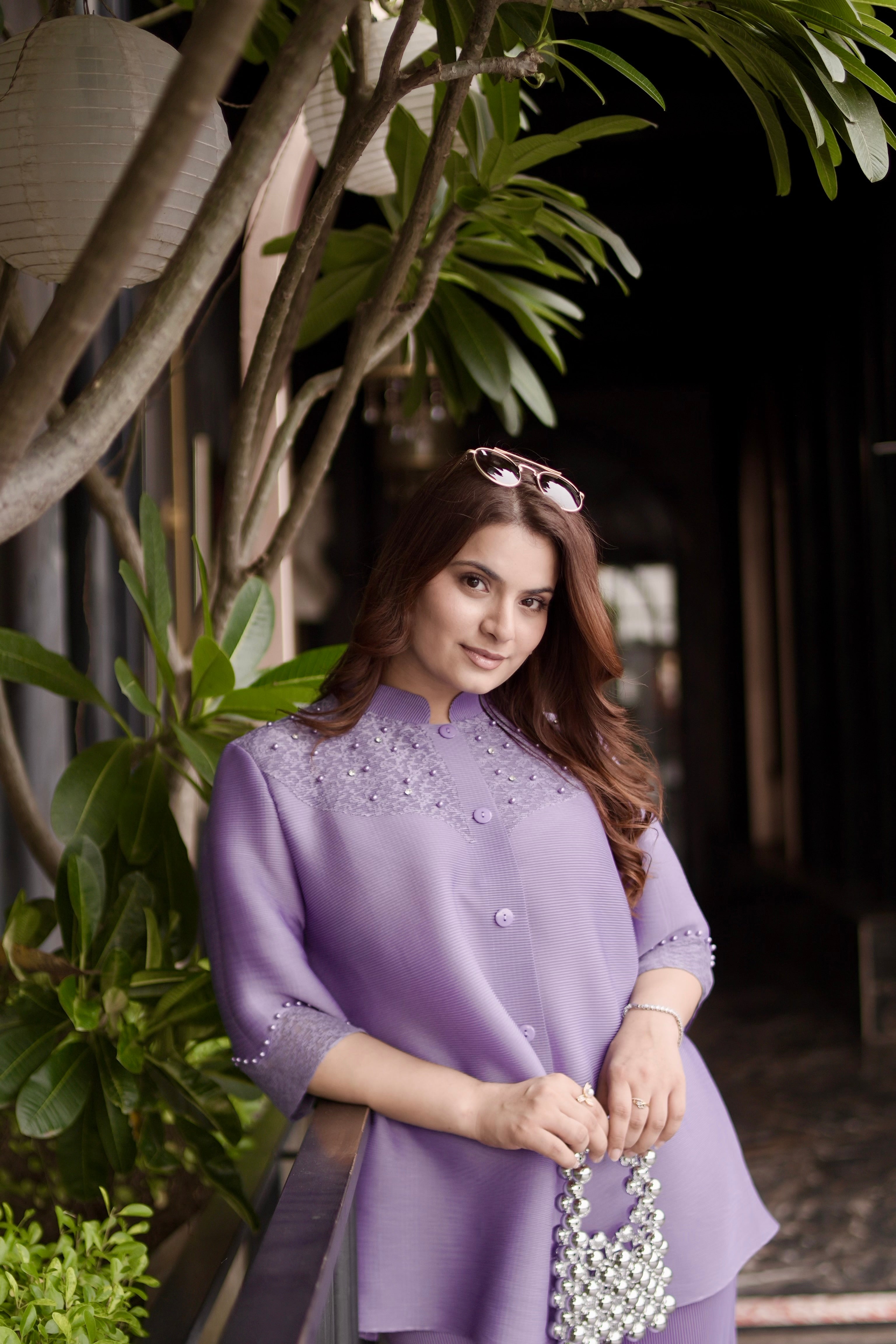 Lavender Veloure Coord Set