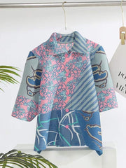 Rada Pleated Top ( Blue Tone )