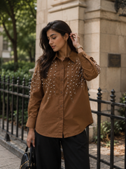 Feather Embellish Shirt