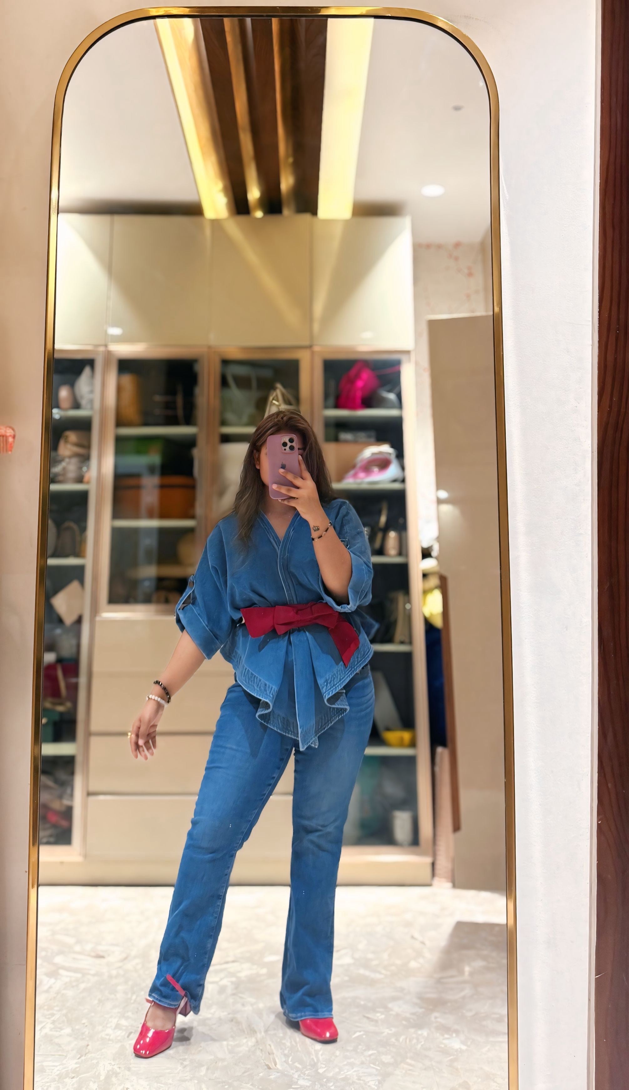 Denim Bloom Wrap