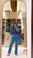 Denim Bloom Wrap
