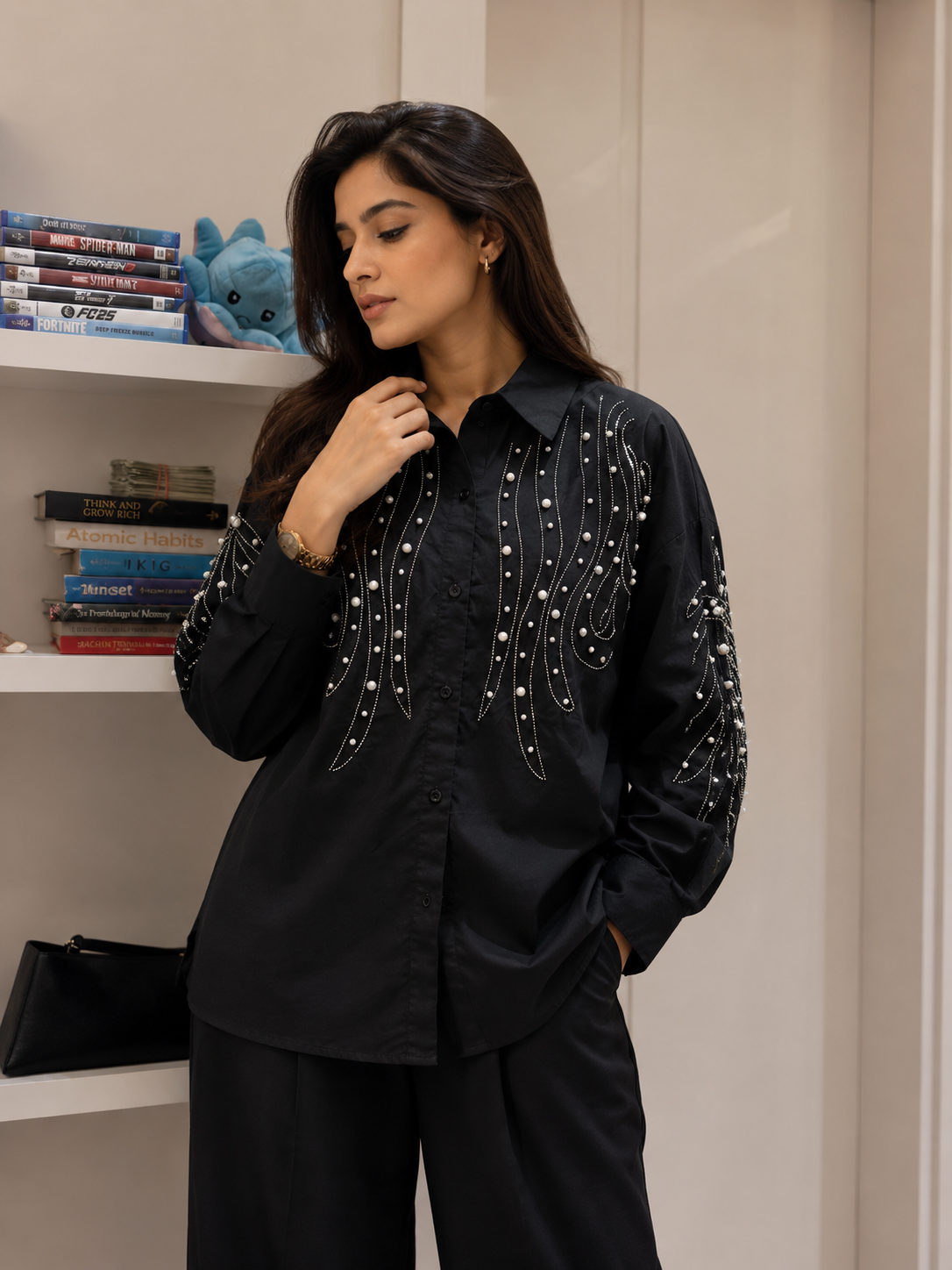 Feather Embellish Shirt