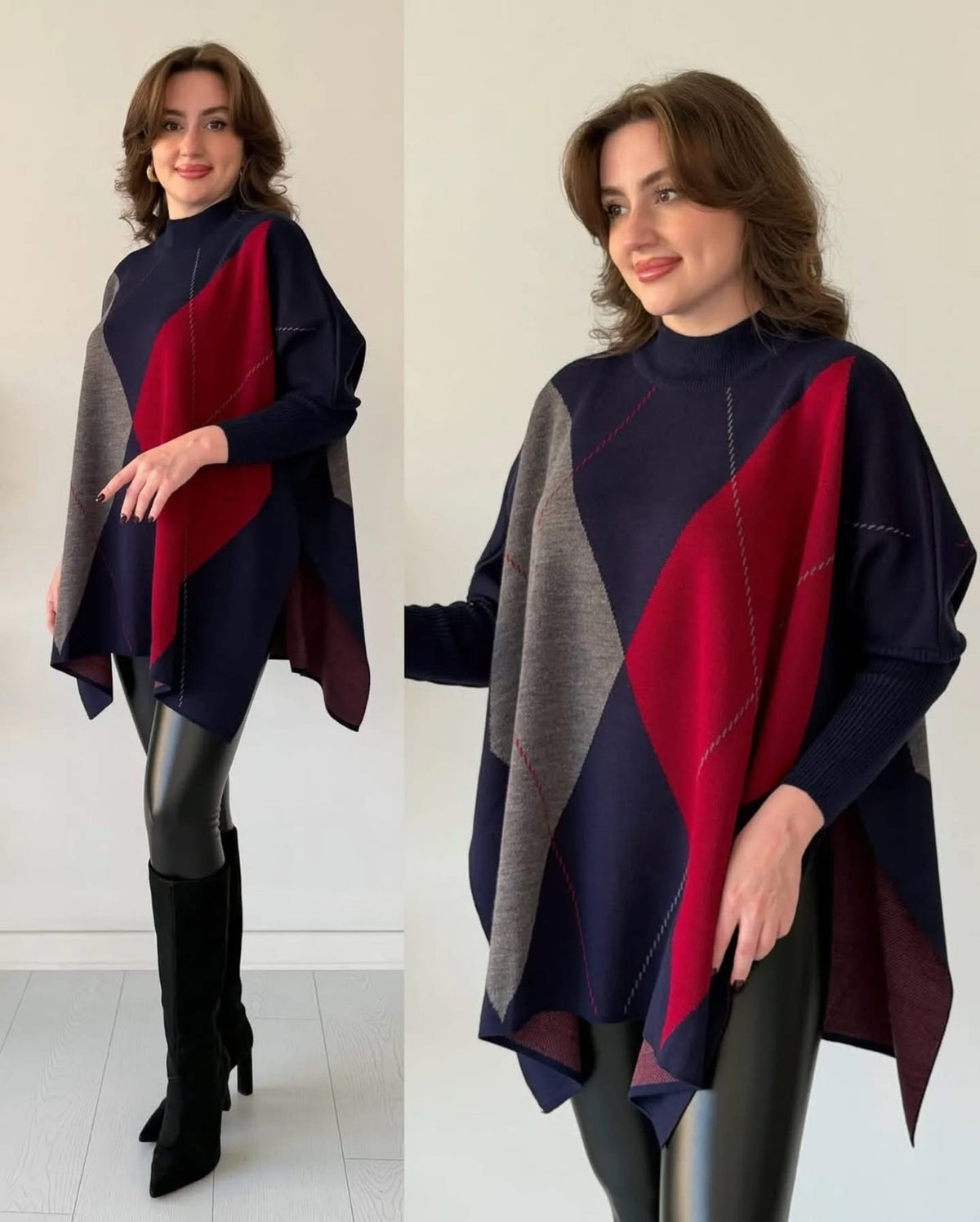 Bordeaux Harmony Knit Poncho