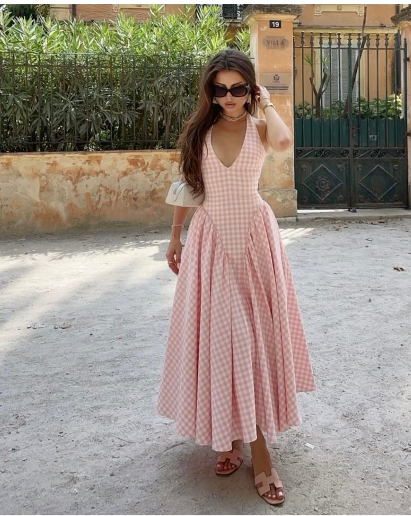 Kyna Plaid Halter Dress