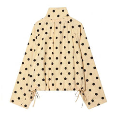 Retro Polka Dot  Drawstring Jacket