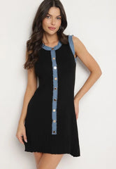 Soho Denim Detail Mini Dress