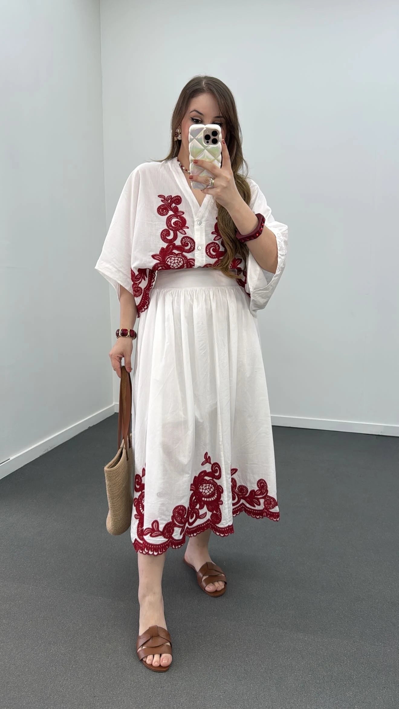 Zobra Embriodered Skirt Set