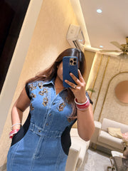 Mirza Denim Embellish Dress