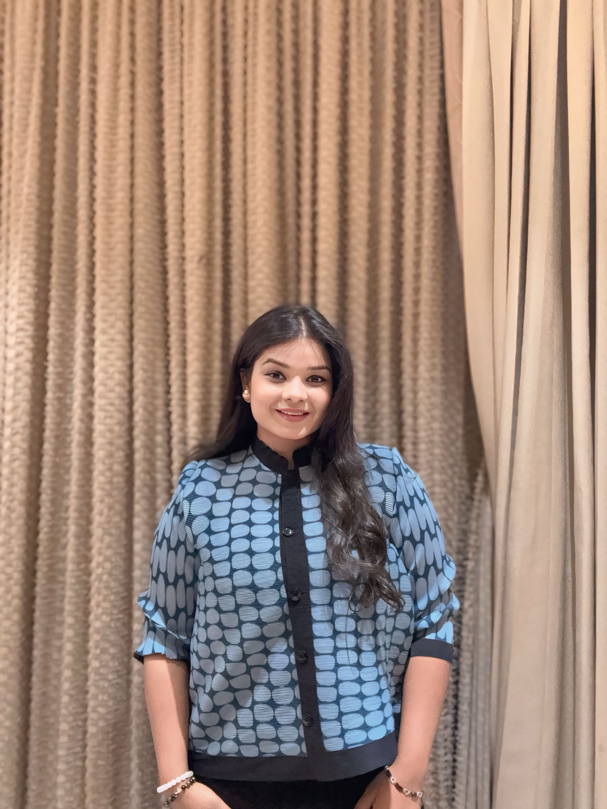 Niaz Pleated Top ( Blue )