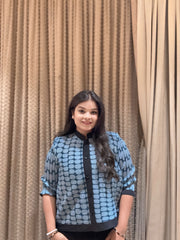 Niaz Pleated Top ( Blue )