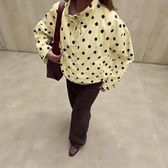 Retro Polka Dot  Drawstring Jacket