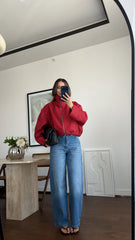 Crimson Check Puffer Jacket