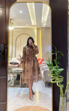 Blair Cutwork Dress( Brown Tone )