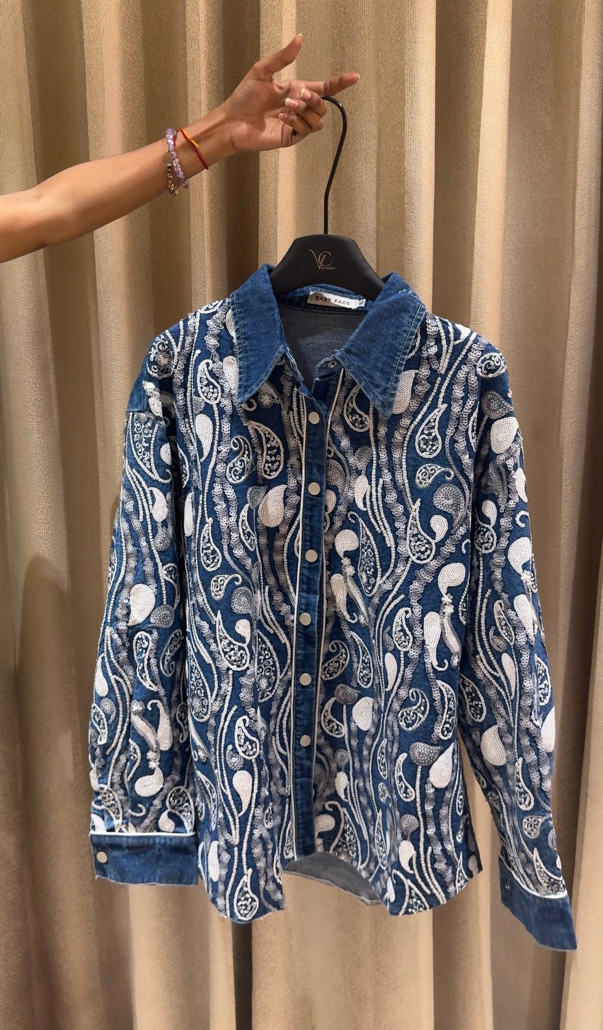 Natara Embellish Denim Shirt