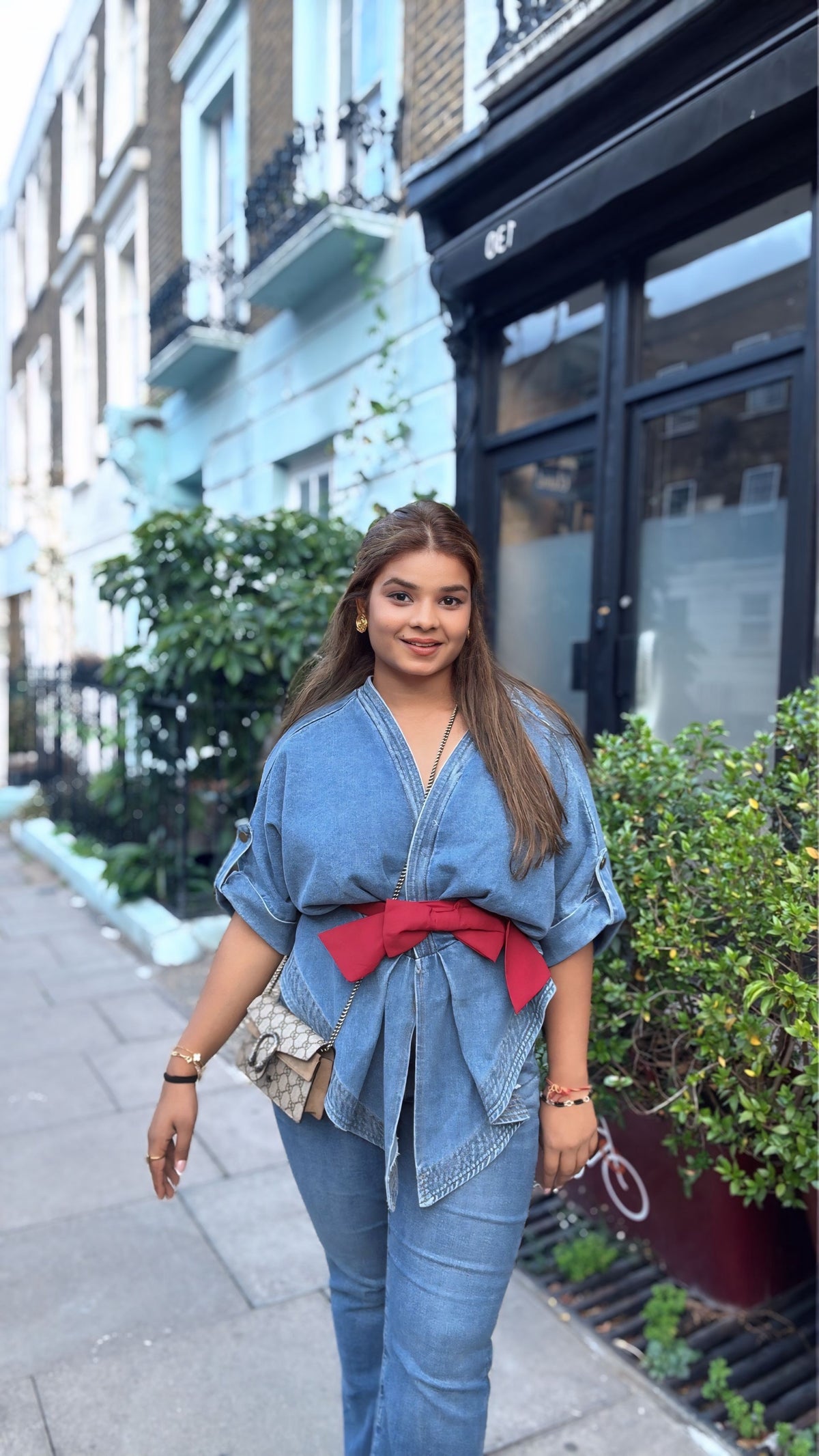 Denim Bloom Wrap
