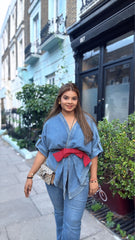 Denim Bloom Wrap
