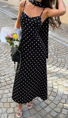 Polka Dot Dress With Scarf