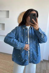 Pearl Denim Embellish Shirt