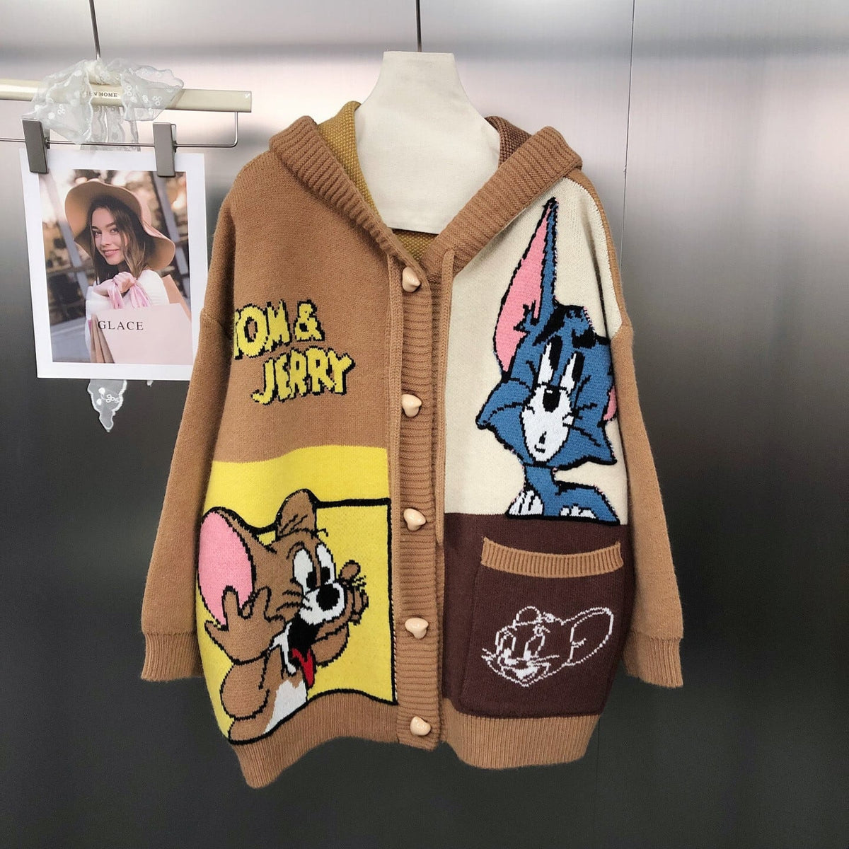 Tom & Jerry  Knitted Hoodie Cardigan