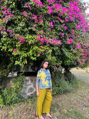 Chartreuse Elegance Pleated Co-ord Set