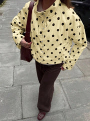 Retro Polka Dot  Drawstring Jacket