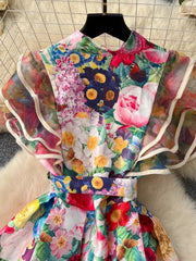 RoseWater Satin Floral Dress