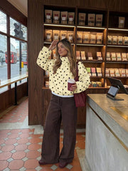 Retro Polka Dot  Drawstring Jacket