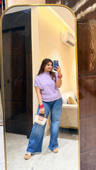 Mila Pleated Top ( Lilac )