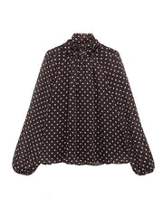 Brown Polka Knot Top