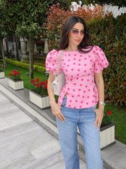 Pink Polka Blouse